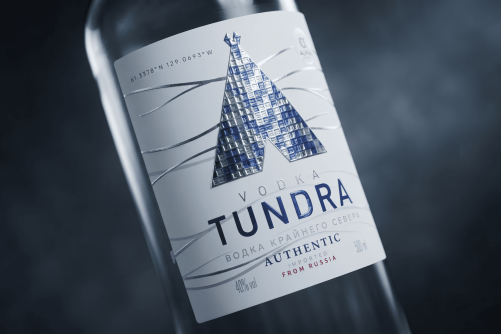 Этикетка для водки "Тундра"